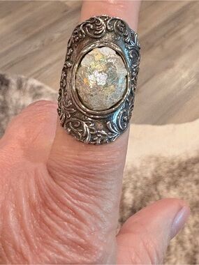 OR Paz Roman Glass 925 Saddle ring